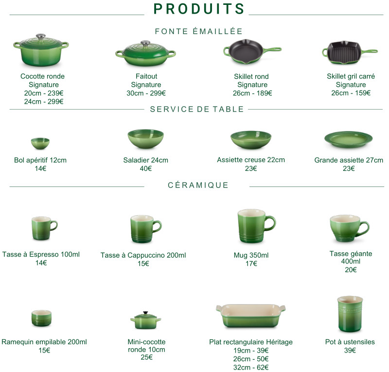 Nouveau coloris Bamboo LE CREUSET