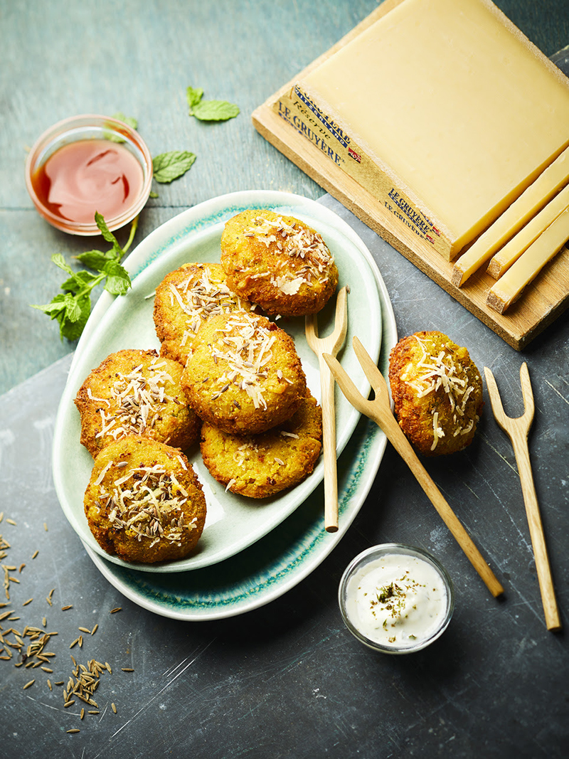 Beignets Indiens pois chiches et Gruyère AOP Suisse