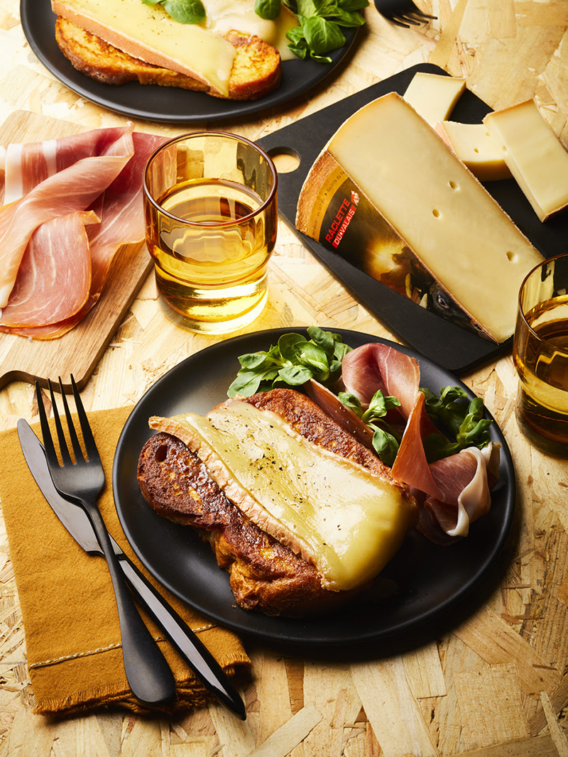 Brioche perdue Raclette du Valais AOP et  jambon cru