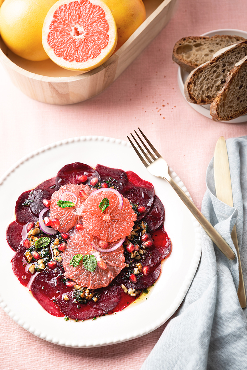 Carpaccio de betteraves pamplemousse de Floride
