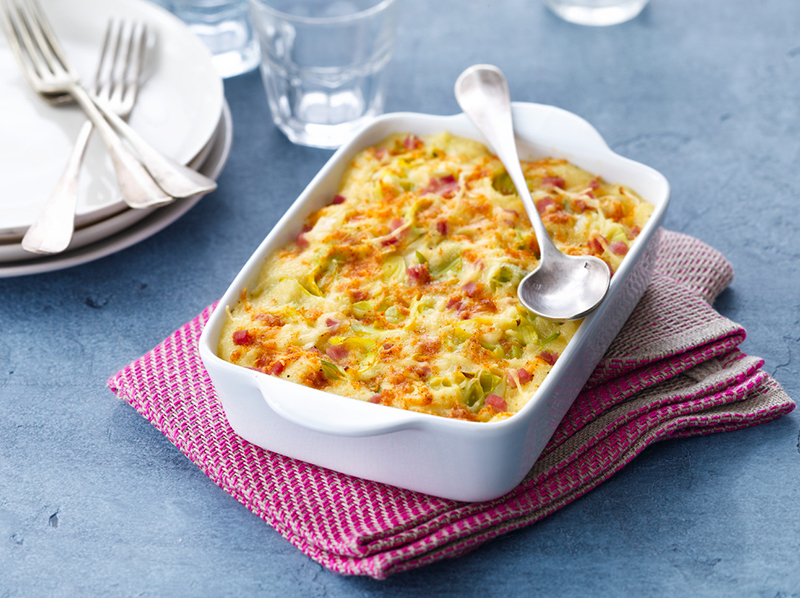 Gratin de poireaux jambon