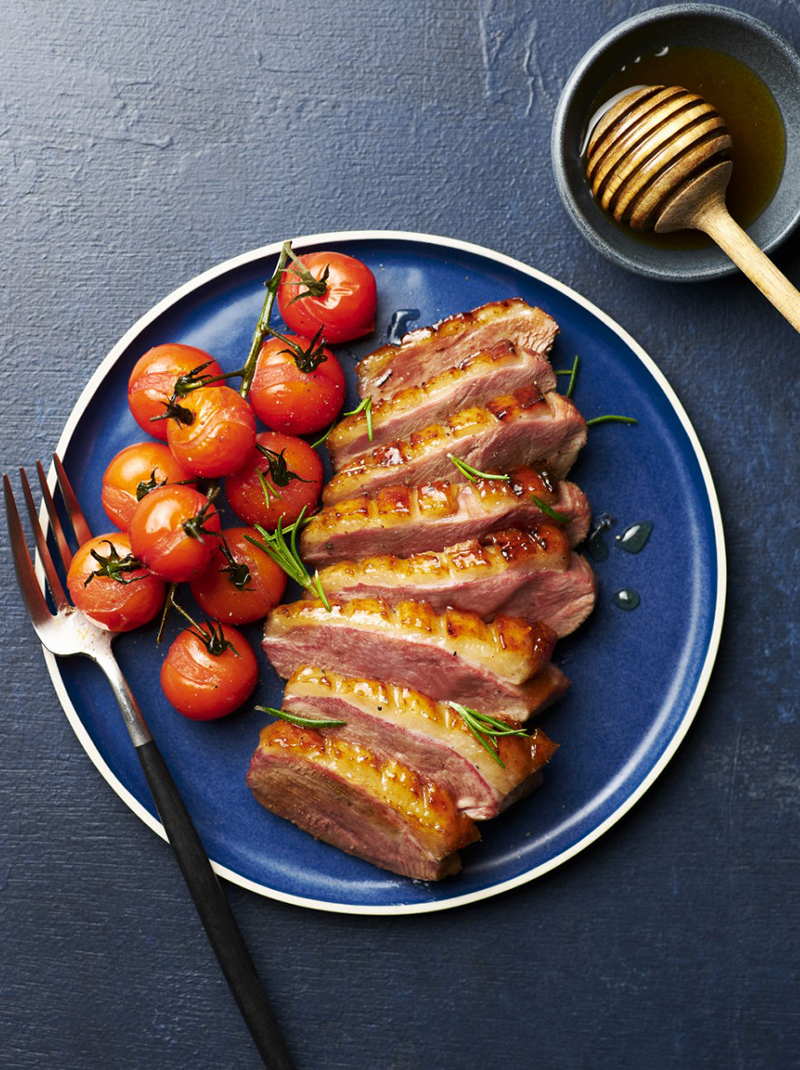 Magret de canard Express au miel et ses tomates cerises