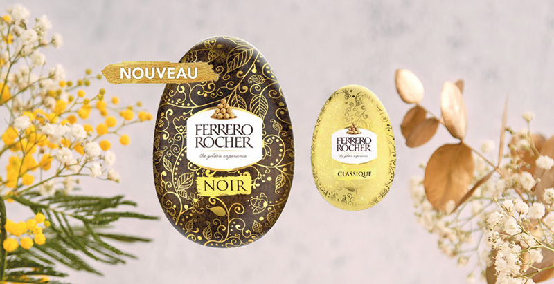 Œuf chocolat noir noisettes Ferrero Rocher