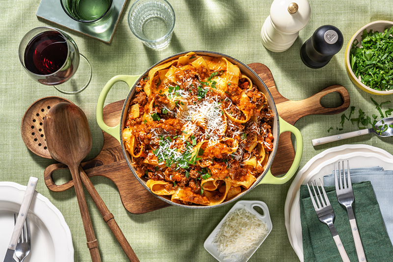 Ragù alla bolognese, pappardelle parmesan