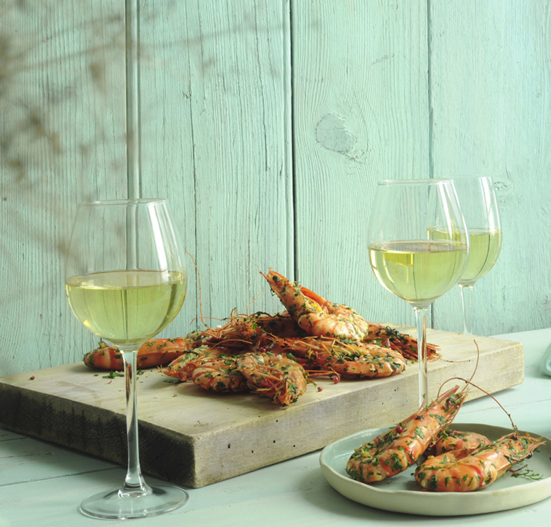 Gambas grillées aux herbes