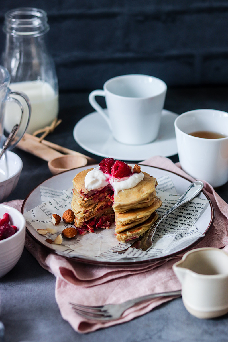 Pancakes fourrés framboise