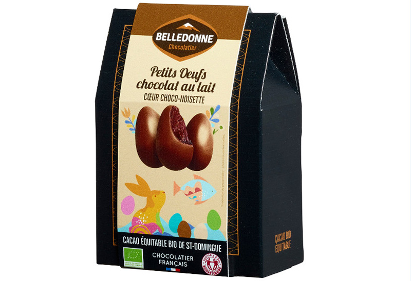 Belledonne Petits œufs cœur choco-noisette