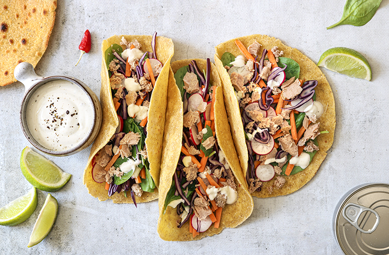 Tacos au thon légumes de printemps