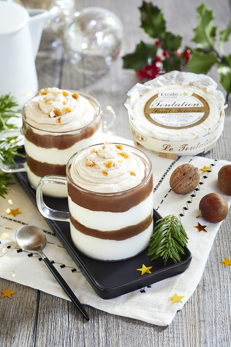 Verrines crème de marron Tentation de Saint-Félicien