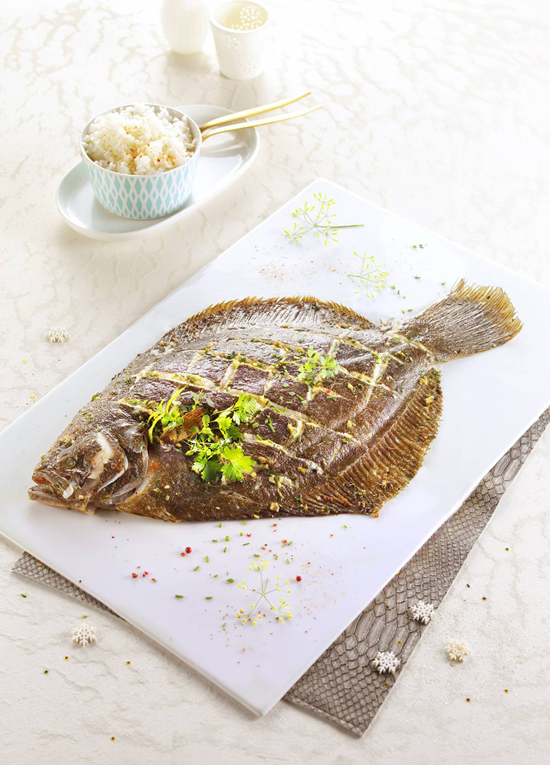 Barbue marinée citronnelle