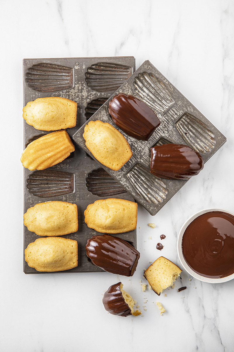 Madeleines coque de chocolat noir