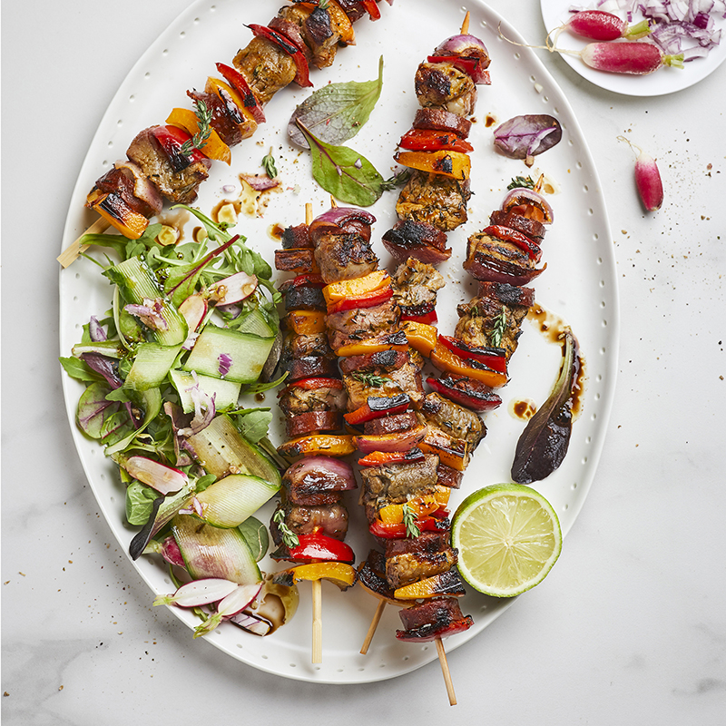 Brochettes d’épaule d’agneau chorizo