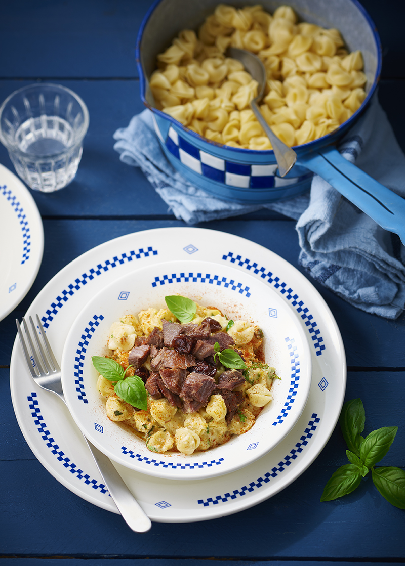 Collerettes au bœuf sauce au maïs