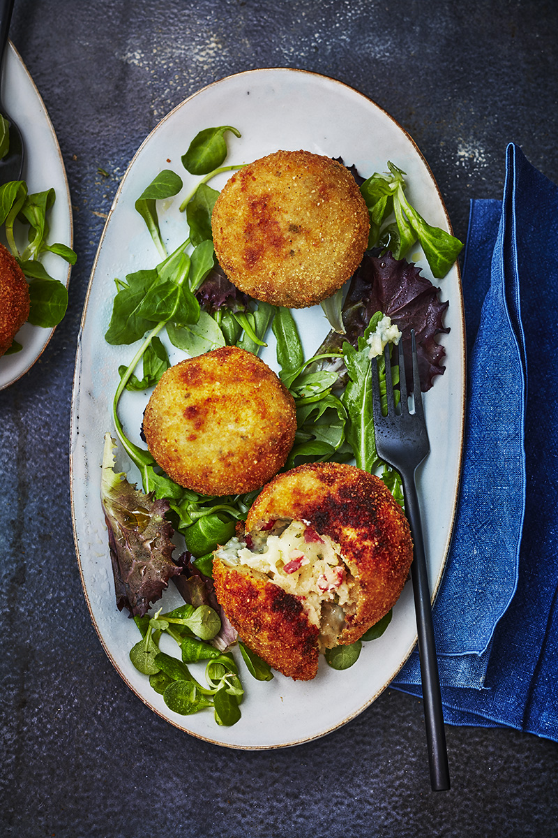 Croquetas de pommes de terre gorgonzola et chèvre