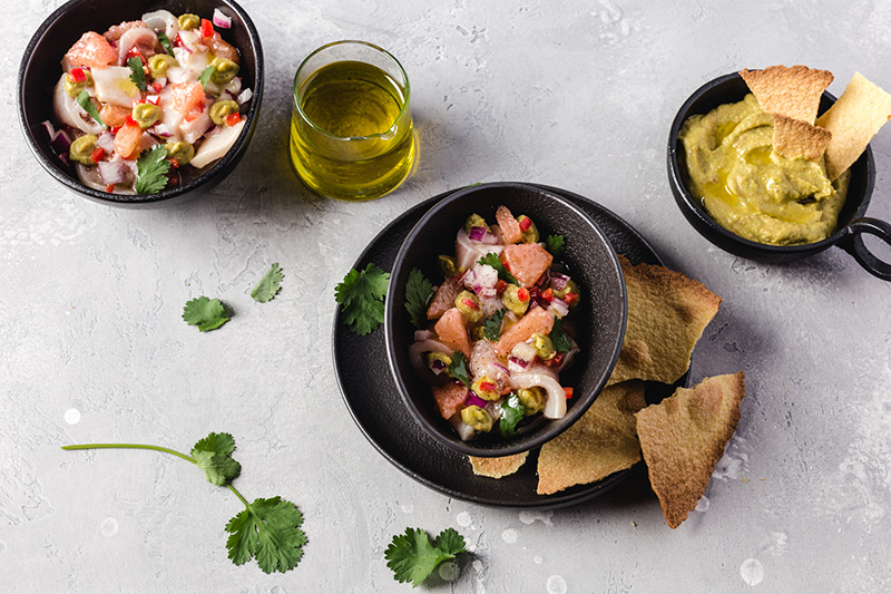 Ceviche d’espadon pamplemousse à l’huile d’olive de Haute-Provence AOP