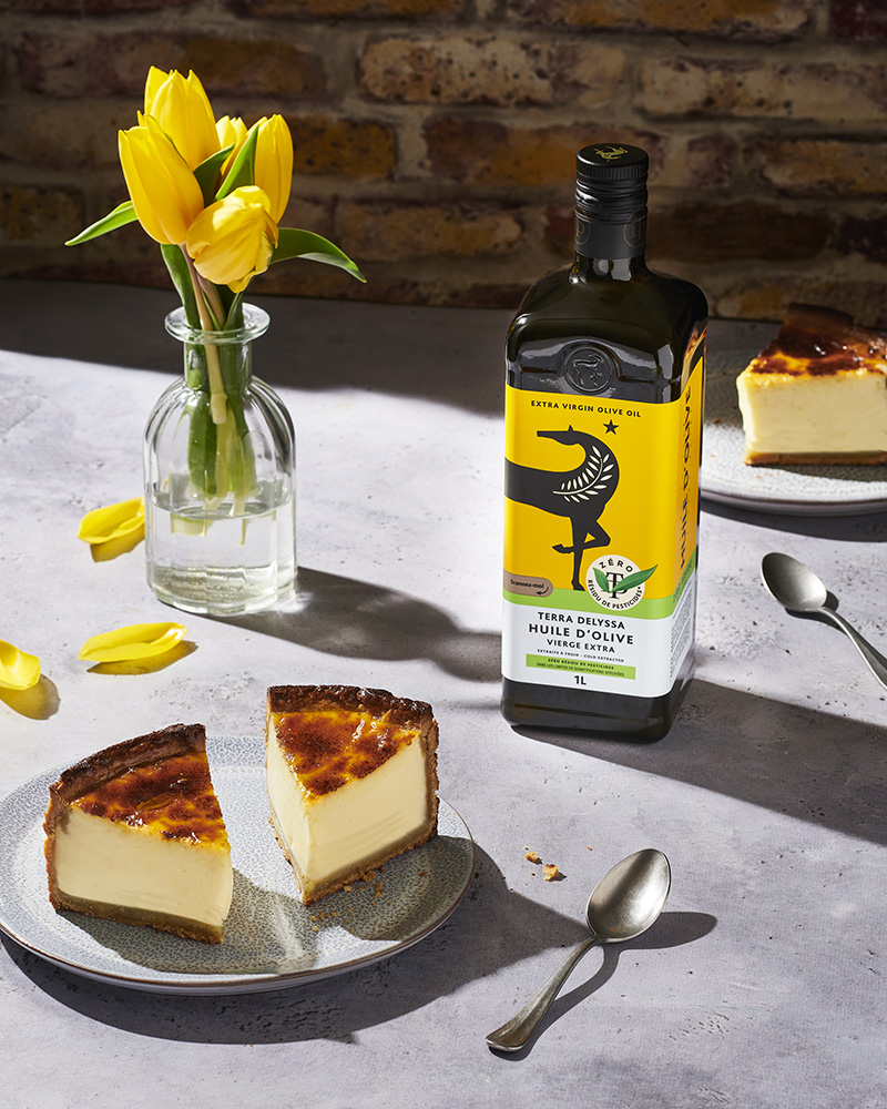 Flan pâtissier vanille, zeste d’orange huile d’olive