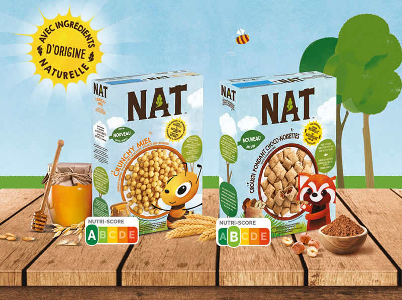 NAT™ Crousti Fondant Choco-Noisettes et NAT™ Crunchy Miel