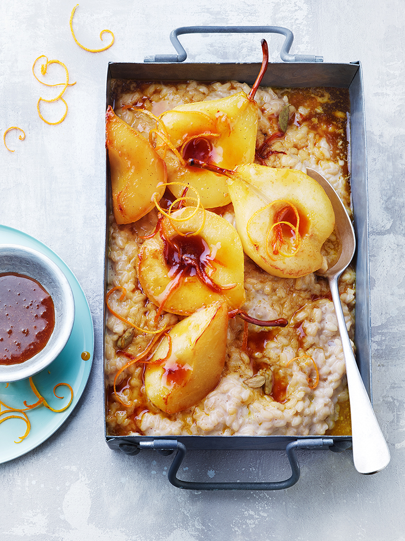 Risotto sucré aux épices poires caramélisées
