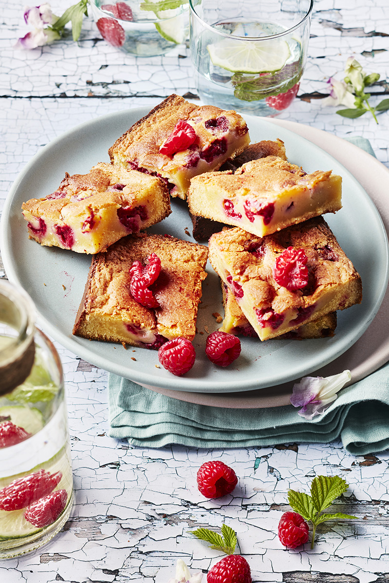 Brownie framboises chocolat blanc