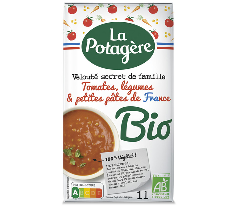Velouté Tomates, légumes & petites pâtes de France