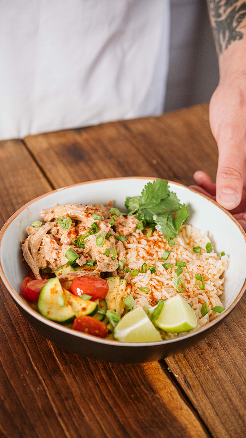 Buddha bowl de pintade tandoori