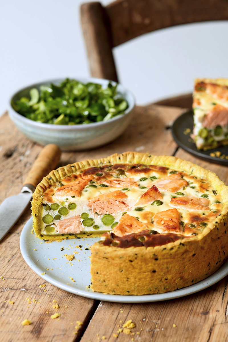 Quiche Saumon Écossais Label Rouge, petits pois fromage frais