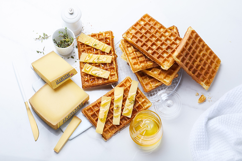 Gaufres au Gruyère AOP classique miel d’acacia