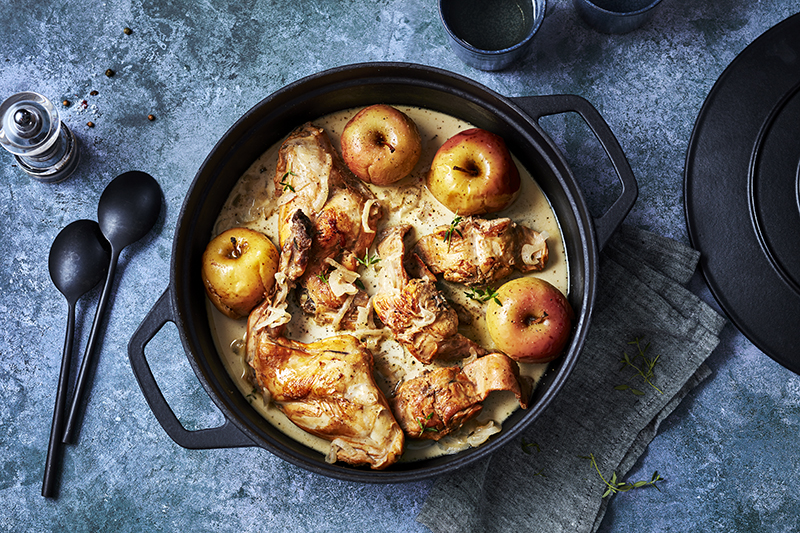 Lapin mijoté pommes et cidre