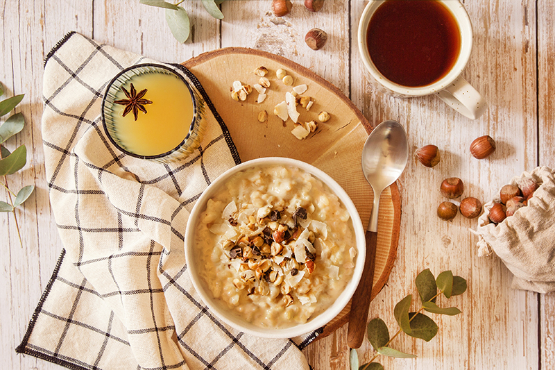 Riz au lait parfumé à la noisette