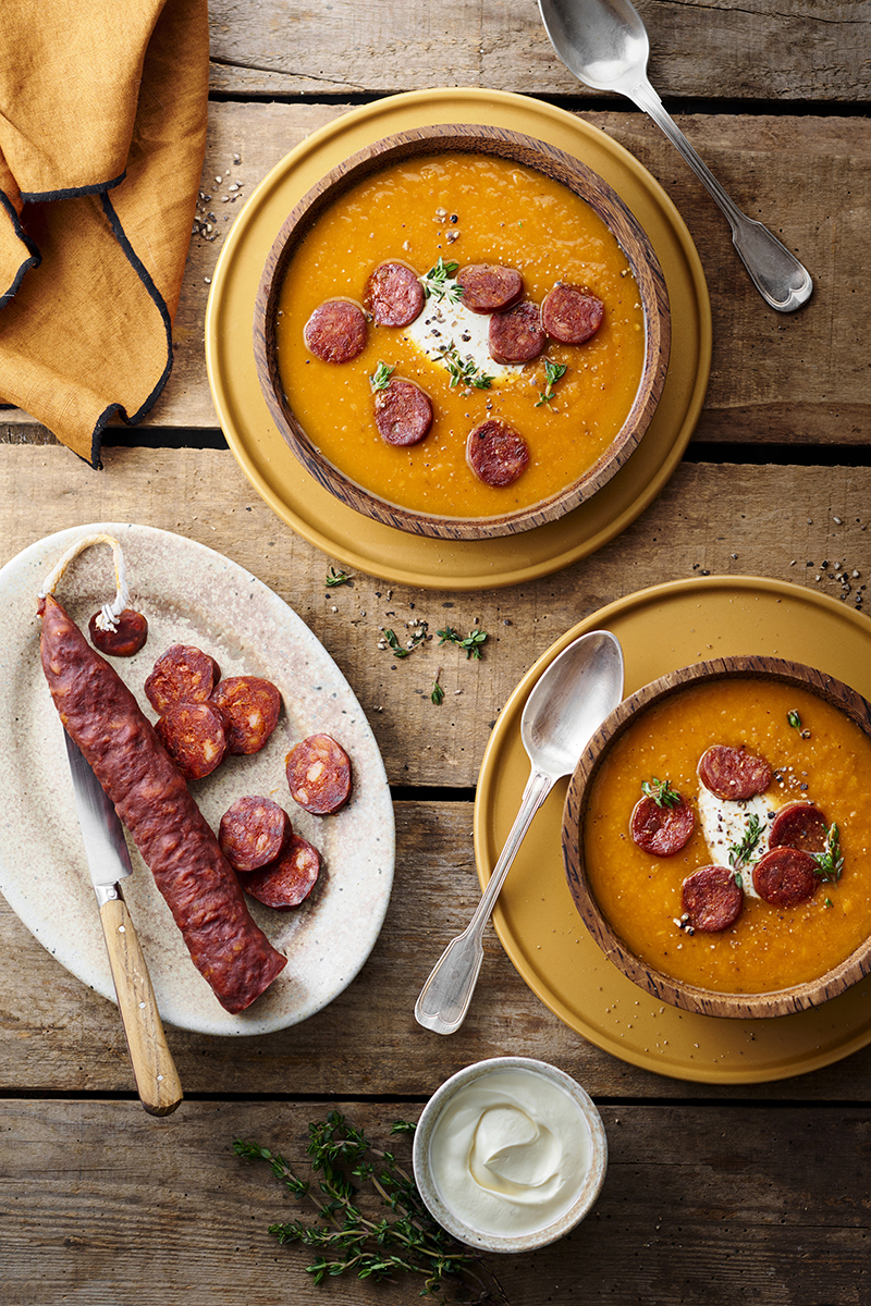 Velouté butternut au Chorizo Doux HERTA