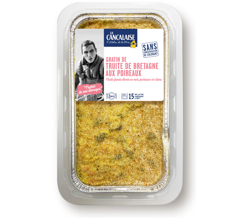 Gratin de truite élevée en mer et poireaux