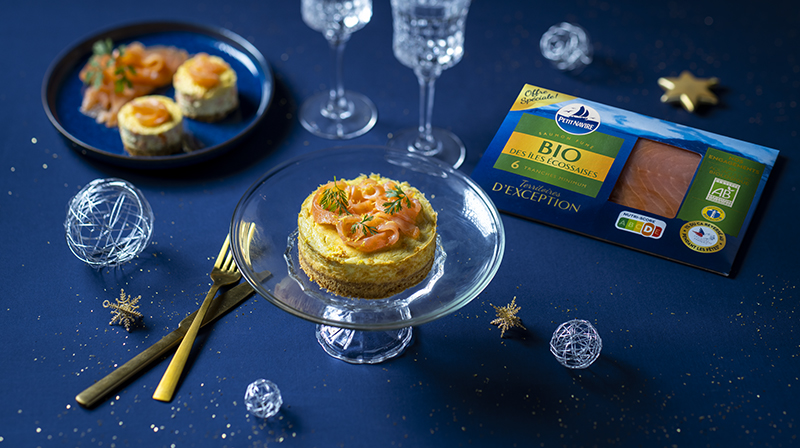 Petits cheesecakes salés tofu, citron et saumon fumé Bio
