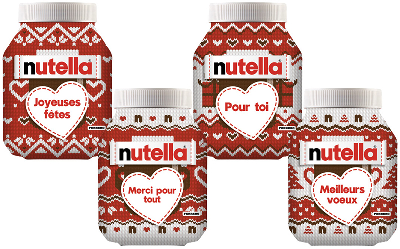 Pots Noël Nutella