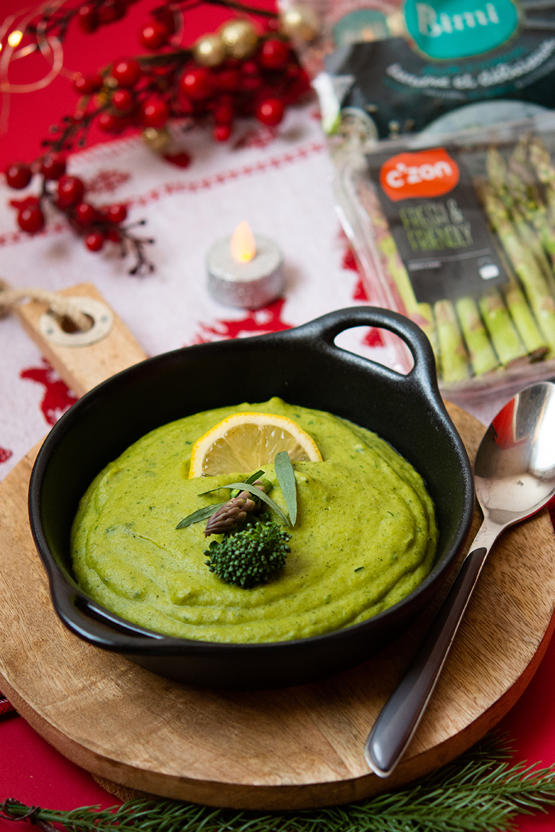 Purée asperges bimis à l’estragon citron