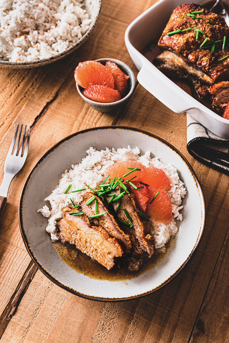 Crispy pork Pamplemousse de Floride