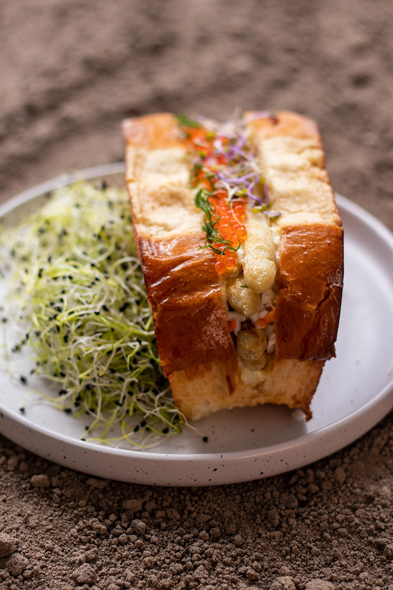 Asperge Roll crabe œufs de truite