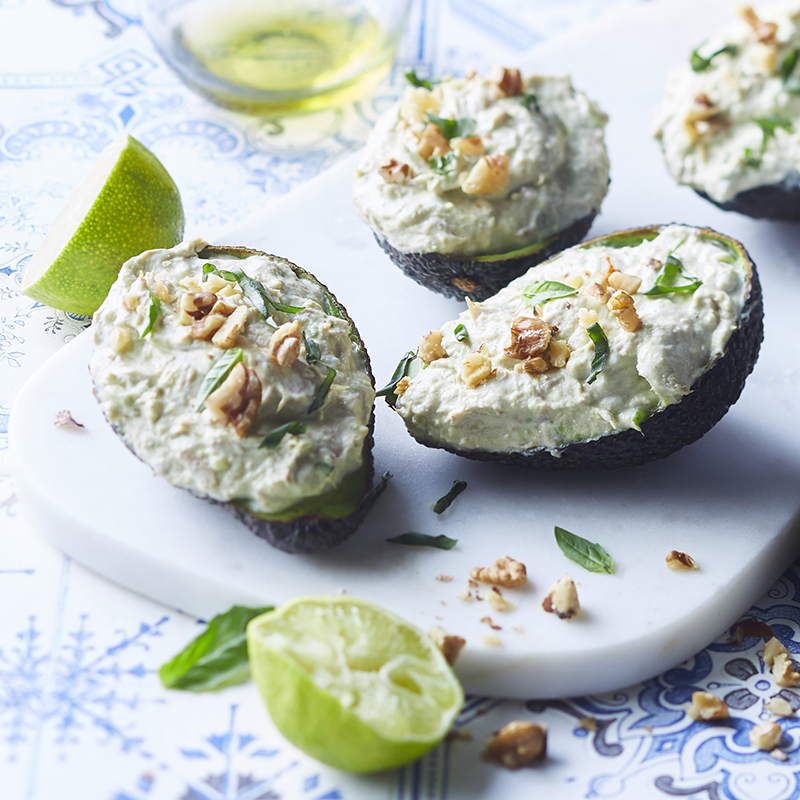 Avocat thon, noix fromage frais