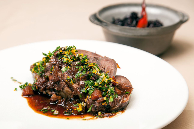 Jarret bœuf irlandais braisé alla gremolata
