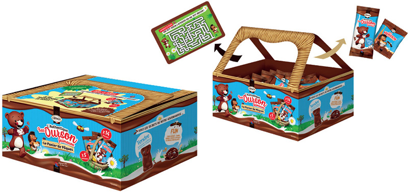 Panier petit ourson guimauve