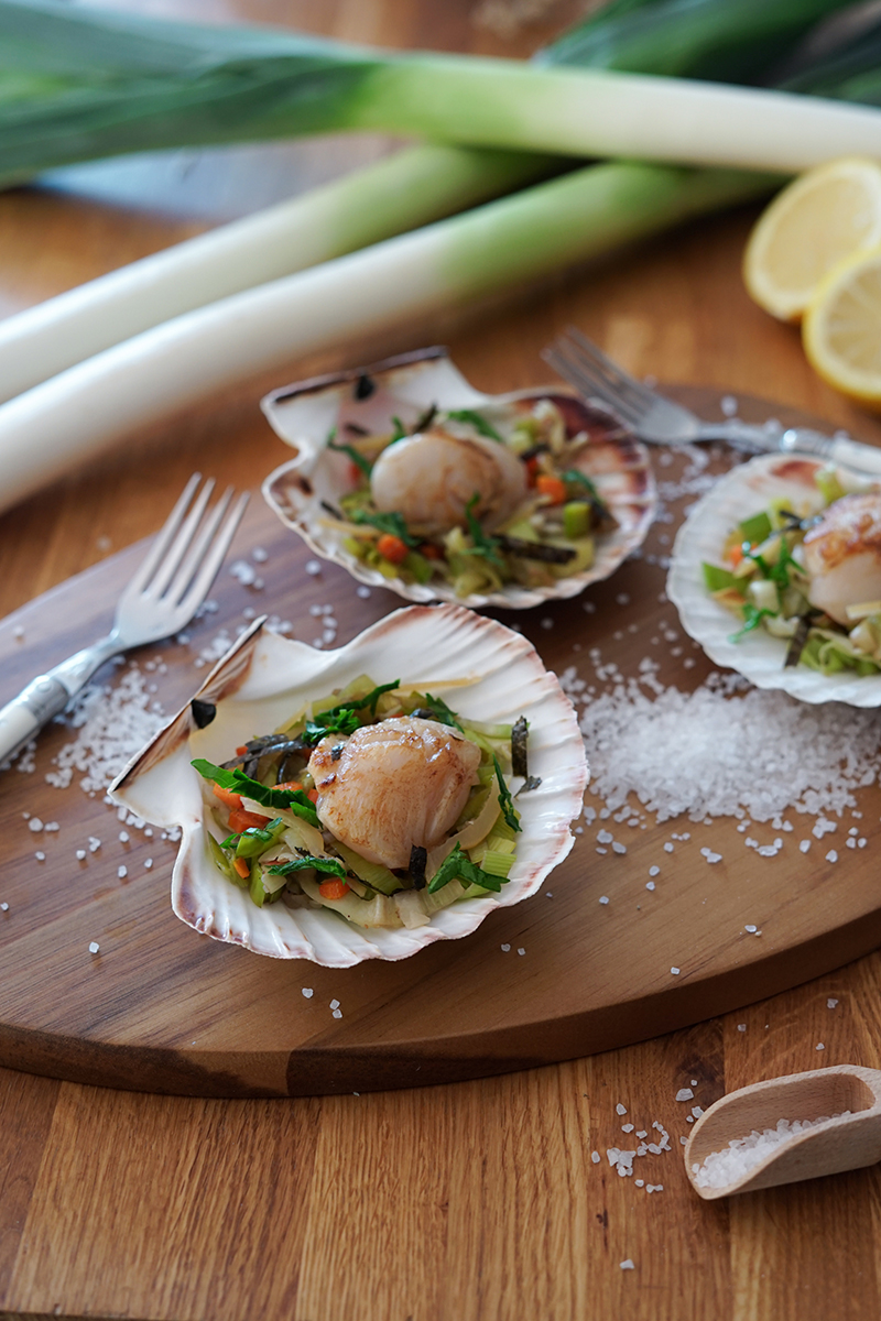 Saint-Jacques poireaux de Normandie et citron confit