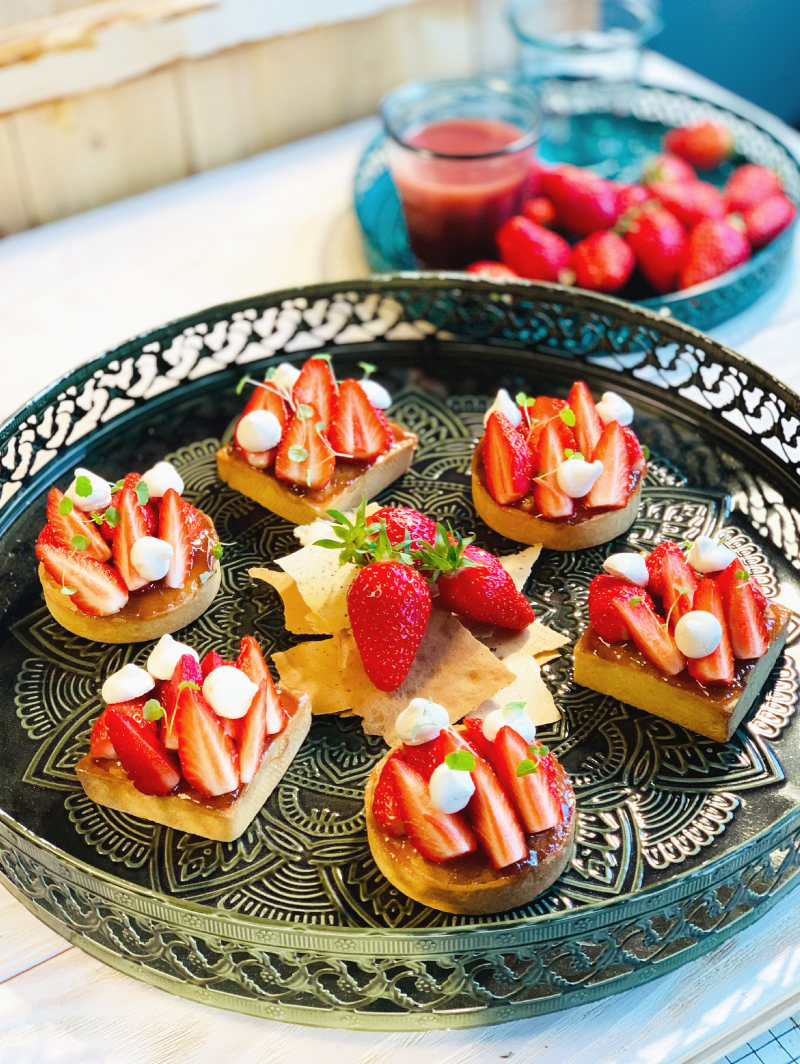 Tartelettes fraises rhubarbe