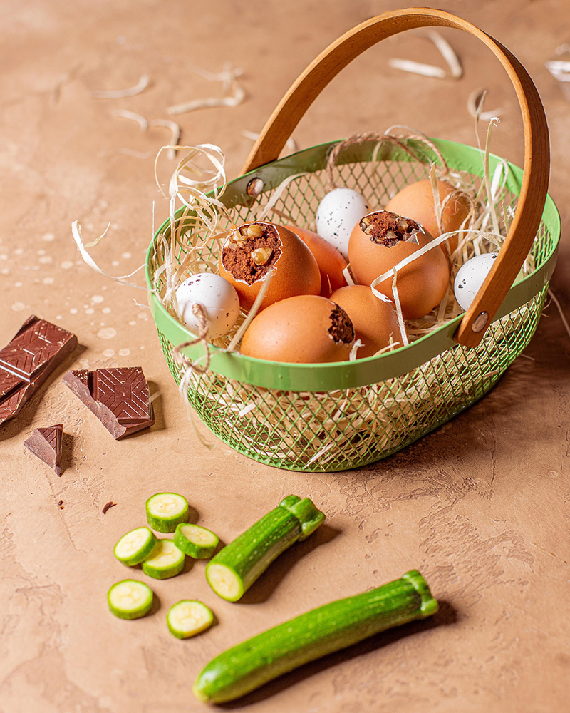 Brownies choco-courgette œufs de Pâques