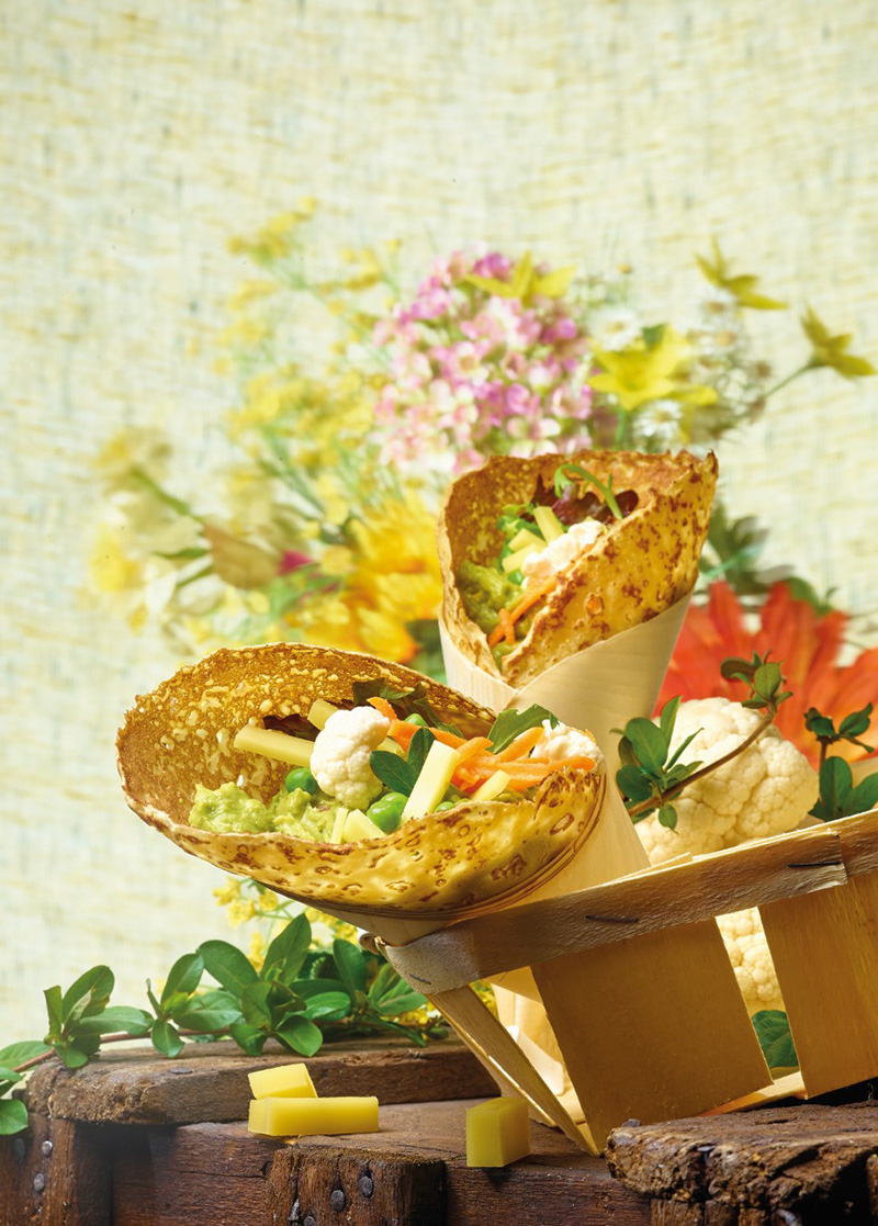 Crêpes légumes croquants et Beaufort