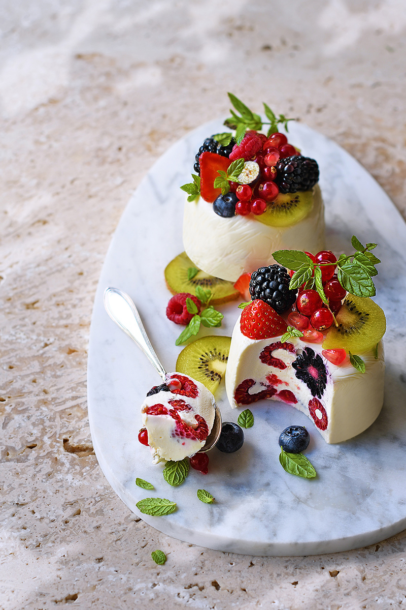 Dômes fruits rouges fromage frais 
