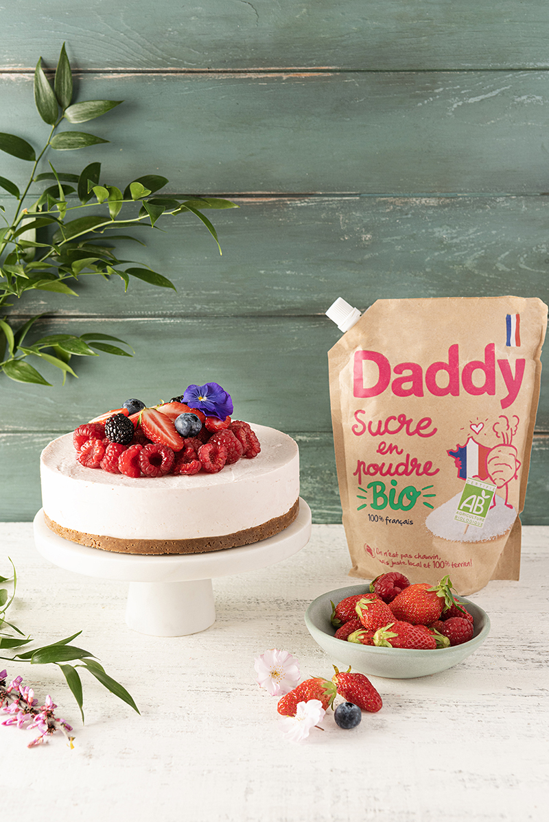 Cheesecake fruits rouges sans cuisson