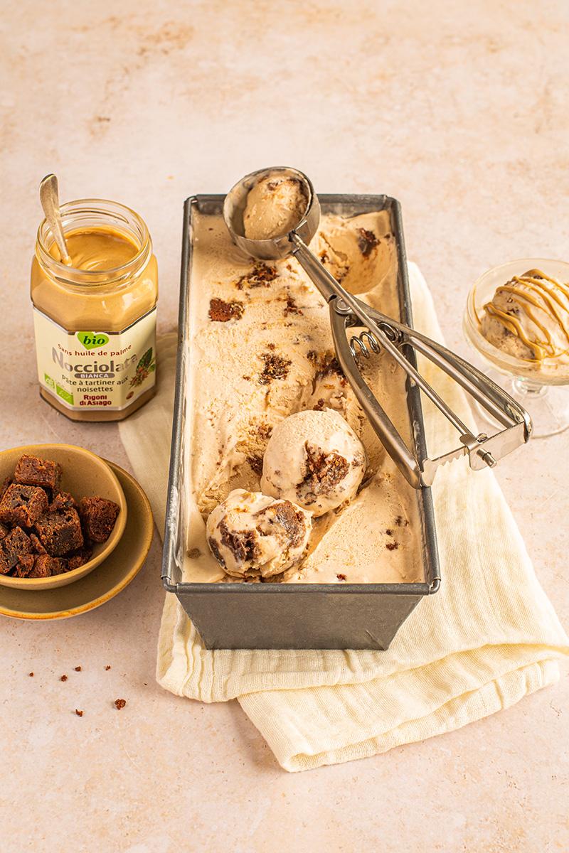 Crème glacée Nocciolata Bianca brownie