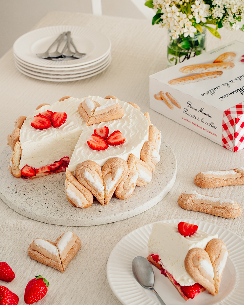 Délice yaourt, fraises biscuits à la cuillère Bonne Maman