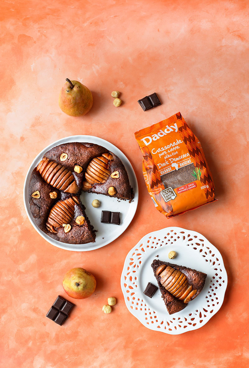 Gâteau chocolat poires noisettes