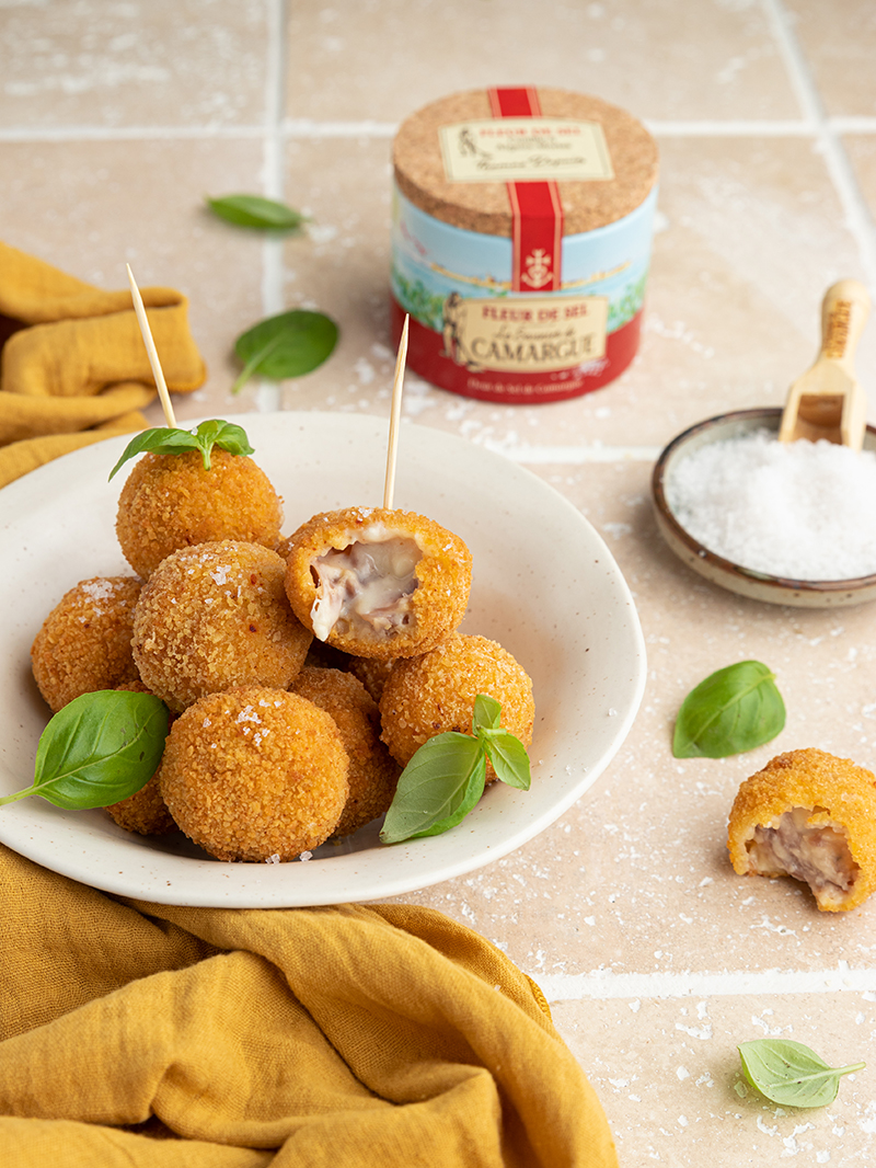 Croquettes jambon fumé parmesan, panées noisette