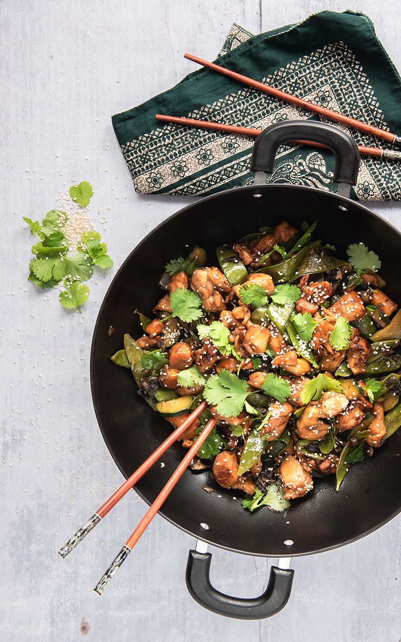 Wok de lapin légumes croquants